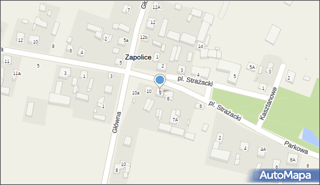 Zapolice, Plac Strażacki, 9, mapa Zapolice