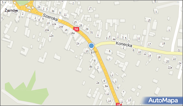 Żarnów, Plac 900-lecia, 9, mapa Żarnów