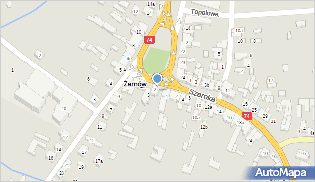 Żarnów, Plac Piłsudskiego Józefa, marsz., 2a, mapa Żarnów