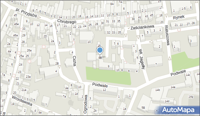 Żary, Plac Kaczy Rynek, 9B, mapa Żary