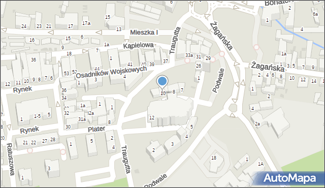 Żary, Plac Wyszyńskiego Stefana, ks. kard., 10, mapa Żary