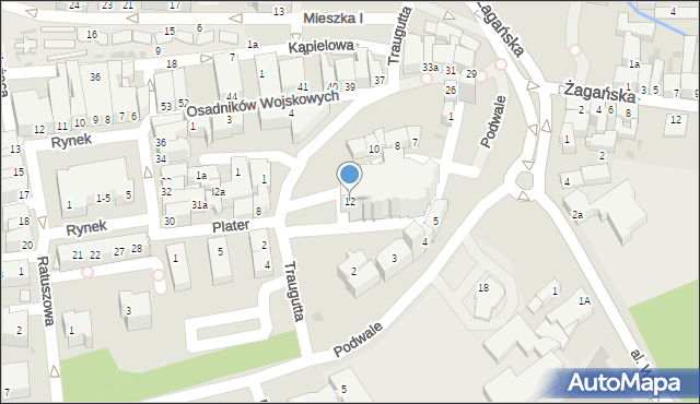 Żary, Plac Wyszyńskiego Stefana, ks. kard., 12, mapa Żary