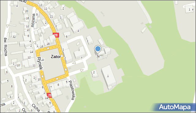 Zator, Plac Kościuszki Tadeusza, gen., 3a, mapa Zator