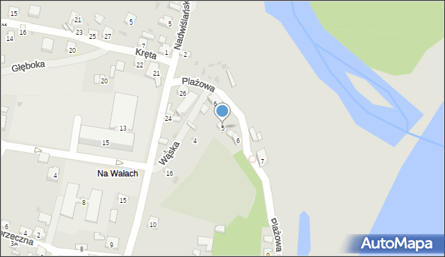 Zawichost, Plażowa, 5, mapa Zawichost