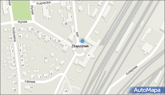 Zbąszynek, Plac Dworcowy, 3, mapa Zbąszynek