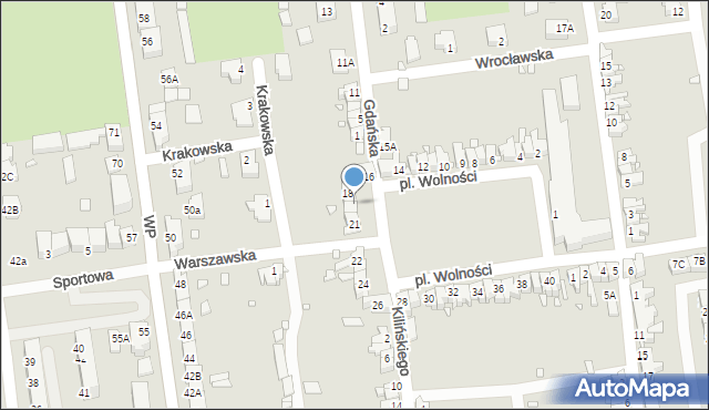 Zbąszynek, Plac Wolności, 19, mapa Zbąszynek