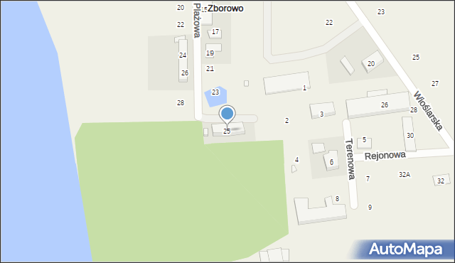 Zborowo, Plażowa, 25, mapa Zborowo