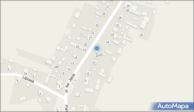 Zębowo, Plac św. Jana, 12, mapa Zębowo