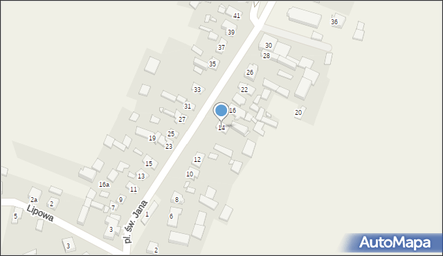 Zębowo, Plac św. Jana, 14, mapa Zębowo