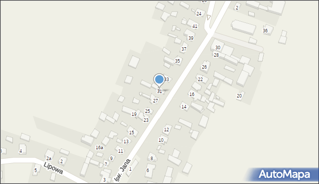 Zębowo, Plac św. Jana, 31, mapa Zębowo