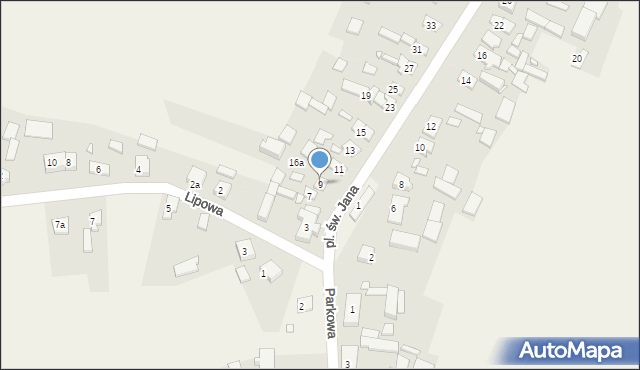 Zębowo, Plac św. Jana, 9, mapa Zębowo