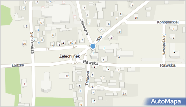 Żelechlinek, Plac Tysiąclecia Państwa Polskiego, 1, mapa Żelechlinek