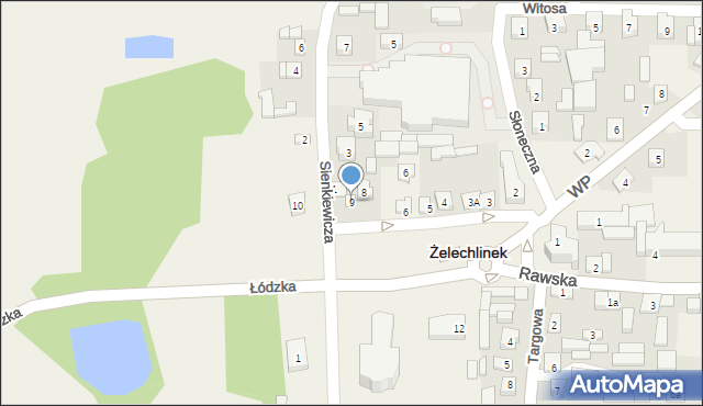 Żelechlinek, Plac Tysiąclecia Państwa Polskiego, 9, mapa Żelechlinek