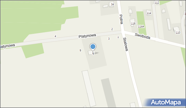 Żelków-Kolonia, Platynowa, 5, mapa Żelków-Kolonia