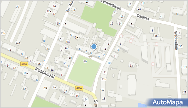 Zelów, Plac Dąbrowskiego Jarosława, gen., 8a, mapa Zelów