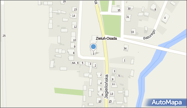 Zieluń-Osada, Plac 1 Maja, 1, mapa Zieluń-Osada