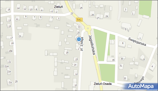 Zieluń-Osada, Plac 1 Maja, 18, mapa Zieluń-Osada