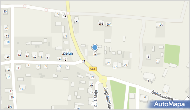 Zieluń-Osada, Plac 1 Maja, 25, mapa Zieluń-Osada