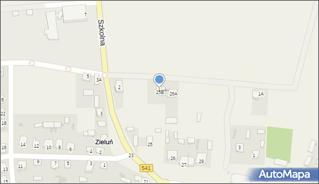 Zieluń-Osada, Plac 1 Maja, 25B, mapa Zieluń-Osada