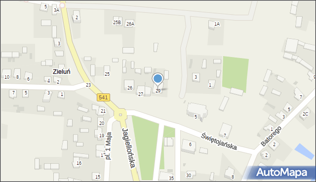 Zieluń-Osada, Plac 1 Maja, 29, mapa Zieluń-Osada