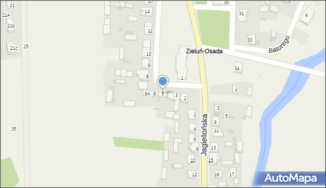 Zieluń-Osada, Plac 1 Maja, 5, mapa Zieluń-Osada