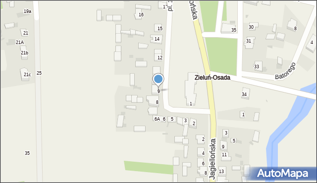 Zieluń-Osada, Plac 1 Maja, 9, mapa Zieluń-Osada
