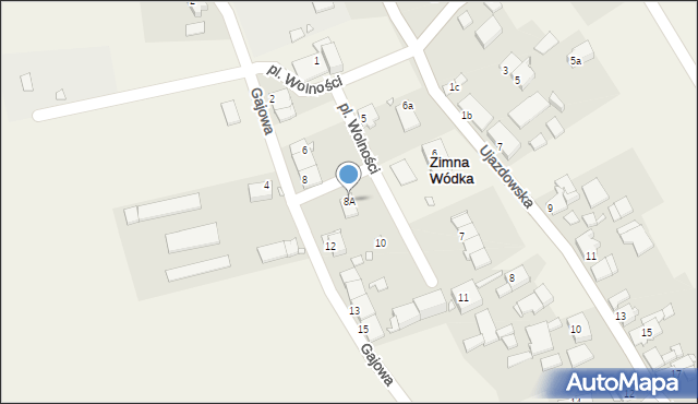 Zimna Wódka, Plac Wolności, 8A, mapa Zimna Wódka