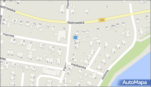 Złotów, Plażowa, 24, mapa Złotów