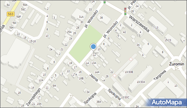 Żuromin, Plac Wolności, 12a, mapa Żuromin