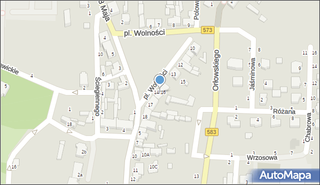 Żychlin, Plac Wolności, 14/16, mapa Żychlin