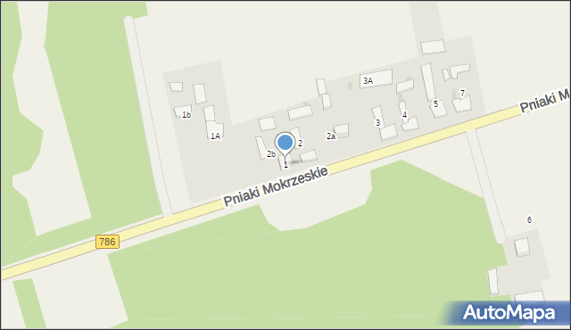 Mokrzesz, Pniaki Mokrzeskie, 1, mapa Mokrzesz