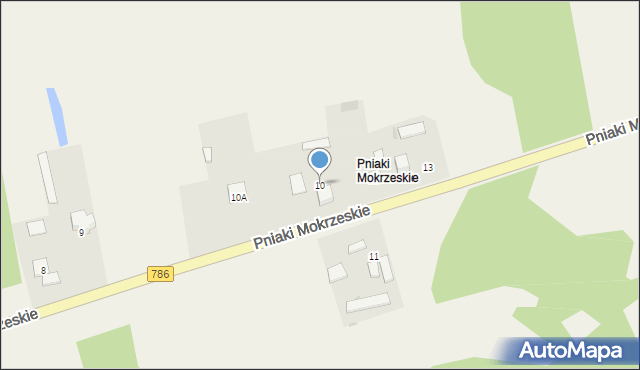 Mokrzesz, Pniaki Mokrzeskie, 10, mapa Mokrzesz