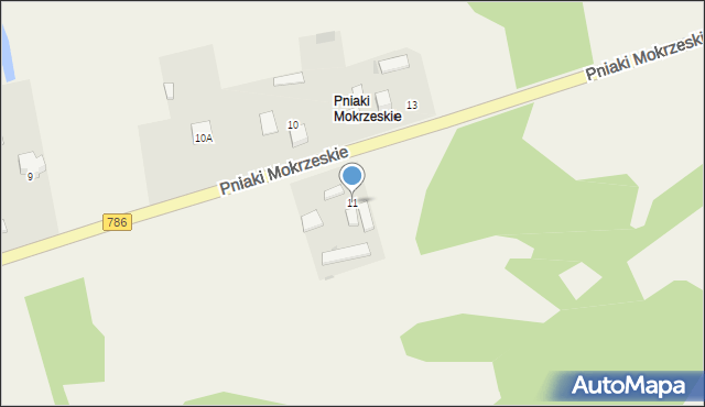 Mokrzesz, Pniaki Mokrzeskie, 11, mapa Mokrzesz