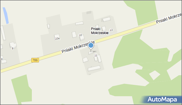 Mokrzesz, Pniaki Mokrzeskie, 11A, mapa Mokrzesz