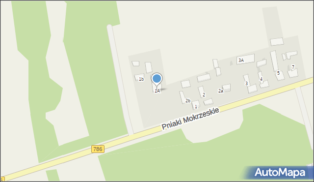 Mokrzesz, Pniaki Mokrzeskie, 1A, mapa Mokrzesz