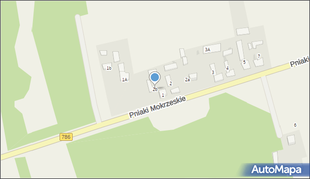 Mokrzesz, Pniaki Mokrzeskie, 2b, mapa Mokrzesz