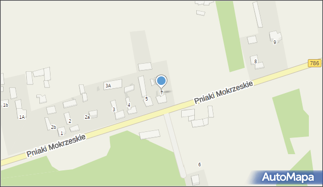 Mokrzesz, Pniaki Mokrzeskie, 7, mapa Mokrzesz