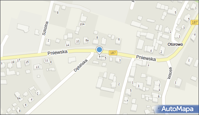 Otorowo, Pniewska, 7, mapa Otorowo