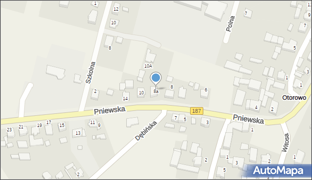 Otorowo, Pniewska, 8a, mapa Otorowo