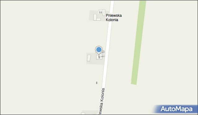 Pniewo, Pniewska Kolonia, 9, mapa Pniewo