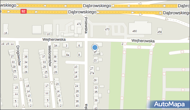 Poznań, Pniewska, 21, mapa Poznania