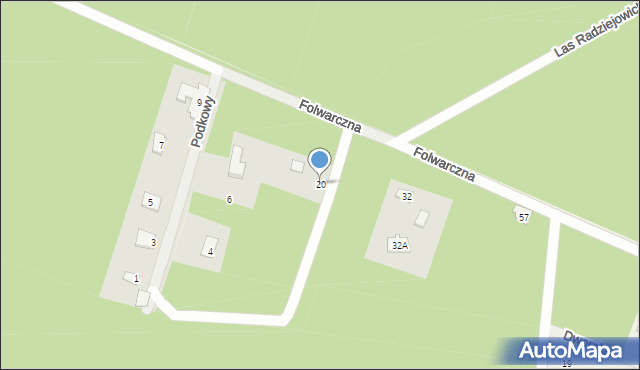 Adamów-Parcel, Podkowy, 20, mapa Adamów-Parcel