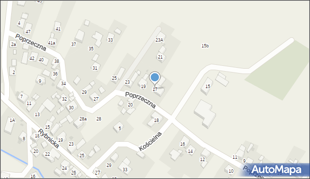 Adamowice, Poprzeczna, 17, mapa Adamowice