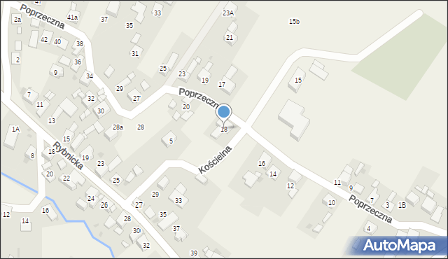 Adamowice, Poprzeczna, 18, mapa Adamowice