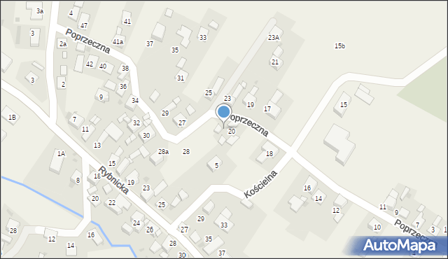 Adamowice, Poprzeczna, 22, mapa Adamowice