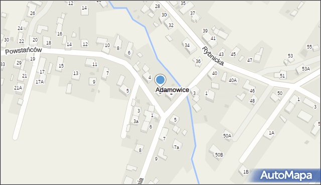 Adamowice, Powstańców, 2, mapa Adamowice