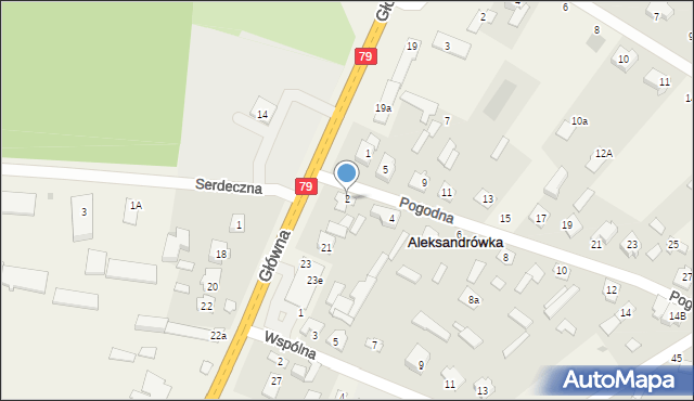 Aleksandrówka, Pogodna, 2, mapa Aleksandrówka