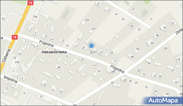 Aleksandrówka, Pogodna, 21, mapa Aleksandrówka