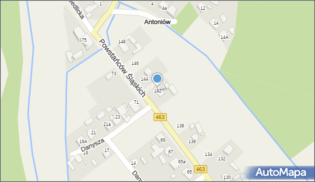 Antoniów, Powstańców Śląskich, 142, mapa Antoniów