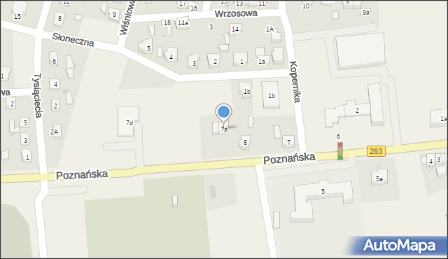 Babiak, Poznańska, 7a, mapa Babiak